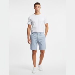 Chaps Shorts Mens Size 38 Blue Grey Casual Stretch 4 Pockets Comfortable Everyda